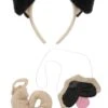 Pug Kit With Ears Headband Nose And Tail -Halloween Costumes pug ears headband nose and tail kit