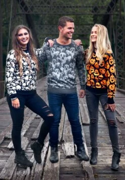 Adult Pumpkin Frenzy Halloween Sweater -Halloween Costumes pumpkin frenzy unisex halloween sweater alt2