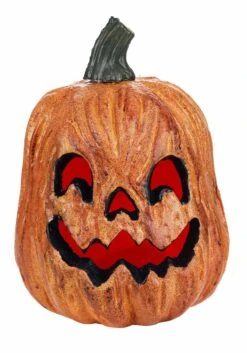 Light Up Scary Pumpkin With Red Lights Decoration -Halloween Costumes pumpkin w red light shining3 alt 3
