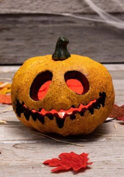 Light Up Spooky Pumpkin With Red Lights Decoration 12 Light Up Spooky Pumpkin With Red Lights Decoration -Halloween Costumes pumpkin w red light shining4 alt 3