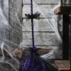 Purple Animated Shaking Witch Broom Halloween Decoration 2 Purple Animated Shaking Witch Broom Halloween Decoration -Halloween Costumes purple animated shaking broom