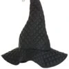 Quilted Black Witch Women's Costume Hat 2 Quilted Black Witch Women's Costume Hat -Halloween Costumes quilted witch hat