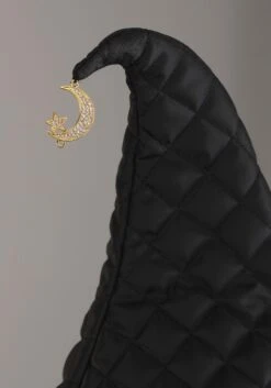 Quilted Black Witch Women's Costume Hat 10 Quilted Black Witch Women's Costume Hat -Halloween Costumes quilted witch hat alt 3