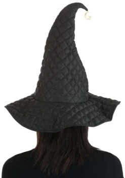 Quilted Black Witch Women's Costume Hat 11 Quilted Black Witch Women's Costume Hat -Halloween Costumes quilted witch hat alt 4