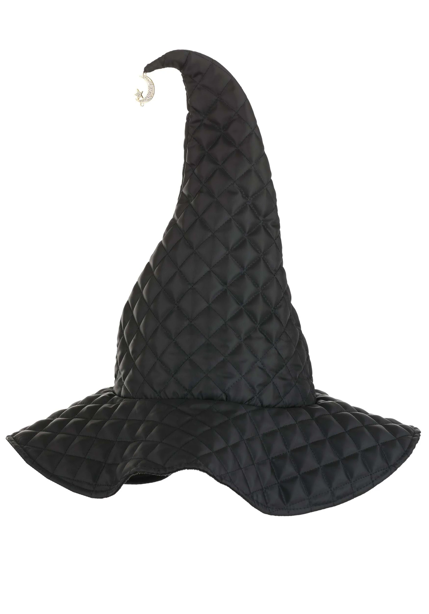 Quilted Black Witch Women's Costume Hat 3 Quilted Black Witch Women's Costume Hat