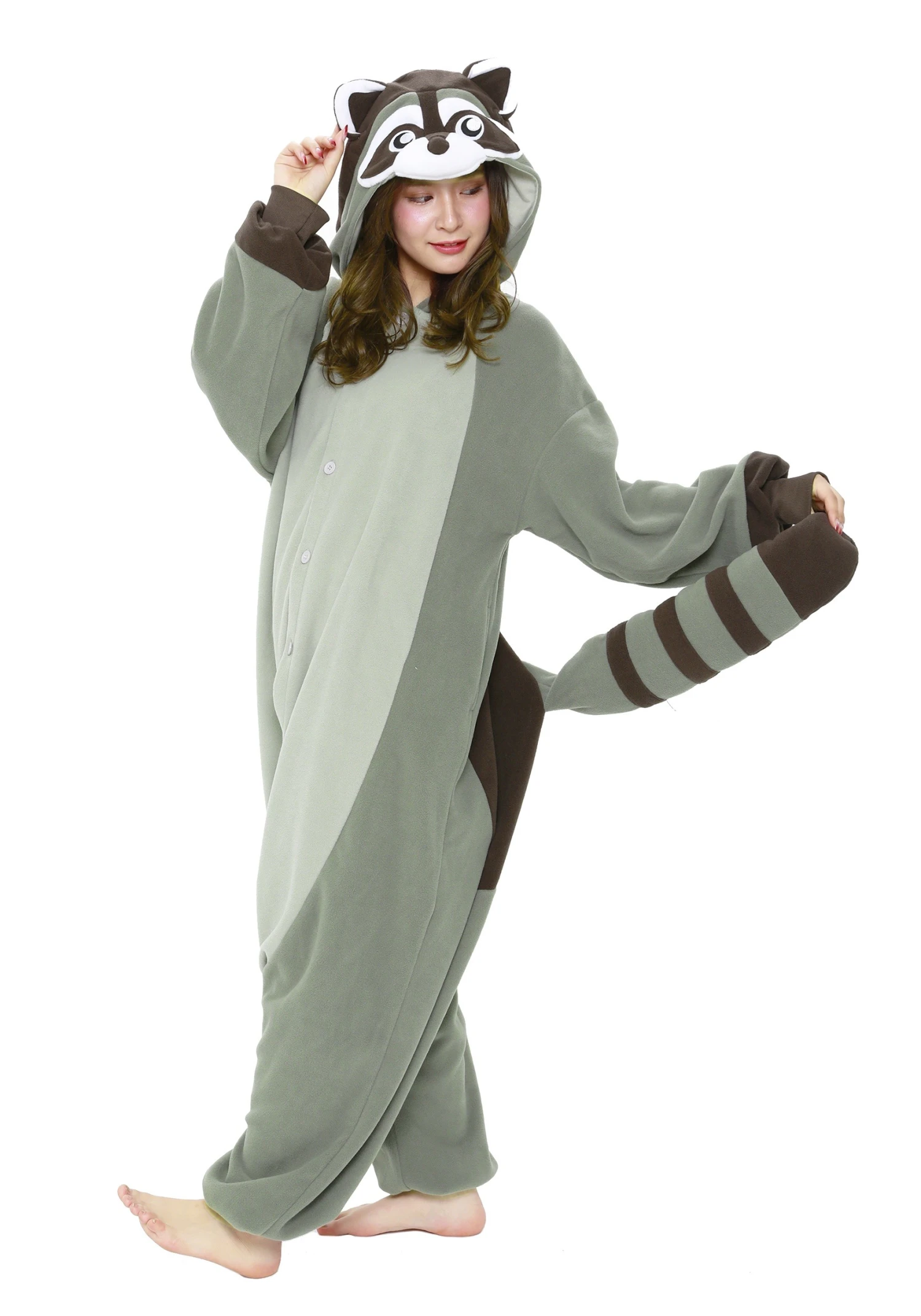 Raccoon Kigurumi Costume Onesie For Adults 3 Raccoon Kigurumi Costume Onesie For Adults