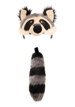 Raccoon Plush Headband & Tail Costume Accessory Kit 17 Raccoon Plush Headband & Tail Costume Accessory Kit -Halloween Costumes raccoon plush headband tail kit alt 7