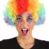 Rainbow Afro Clown Adult Costume Wig 1 Rainbow Afro Clown Adult Costume Wig -Halloween Costumes rainbow afro clown wig