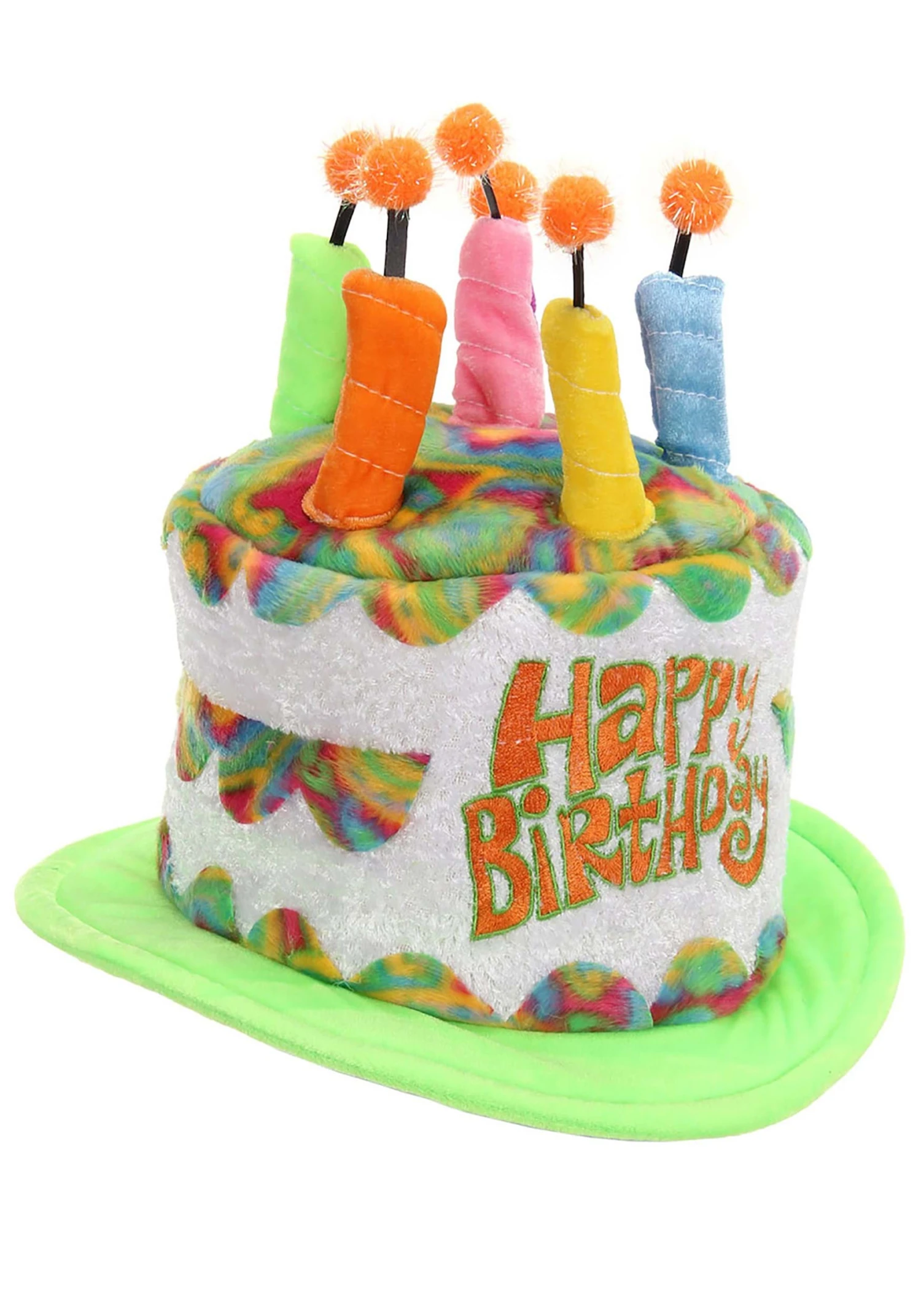 Adult Rainbow Birthday Cake Plush Hat 4 Adult Rainbow Birthday Cake Plush Hat - Image 2
