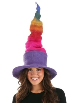 Adult Rainbow Borealis Heartfelted Witch Costume Hat -Halloween Costumes rainbow borealis heartfelted witch hat alt 3