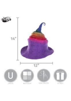 Adult Rainbow Borealis Heartfelted Witch Costume Hat -Halloween Costumes rainbow borealis heartfelted witch hat alt 8