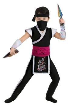 Girl's Toddler Rainbow Ninja Costume