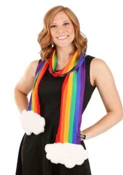 Rainbow Plush Scarf With A Hidden Pocket