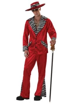 Red Pimp Costume For Men