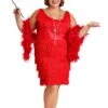 Women's Plus Size Red Flapper Costume Dress