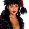 Roma Red Faux Patent With Black Faux Fur Santa Hat -Halloween Costumes red vinyl with black faux fur santa hat