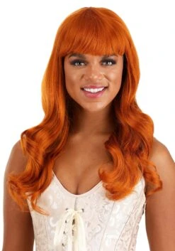 Rich Orange Long Wavy Wig For Women