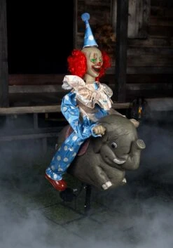 3.5FT Rocking Elephant Clown Animatronic Decoration -Halloween Costumes rocking elephant clown animatronic alt 4