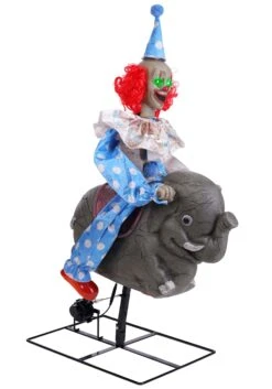 3.5FT Rocking Elephant Clown Animatronic Decoration -Halloween Costumes rocking elephant clown animatronic alt 5
