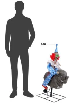 3.5FT Rocking Elephant Clown Animatronic Decoration -Halloween Costumes rocking elephant clown animatronic alt 6