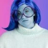 Women's Disney Inside Out Sadness Wig & Glasses Costume Kit -Halloween Costumes sadness wig glasses kit
