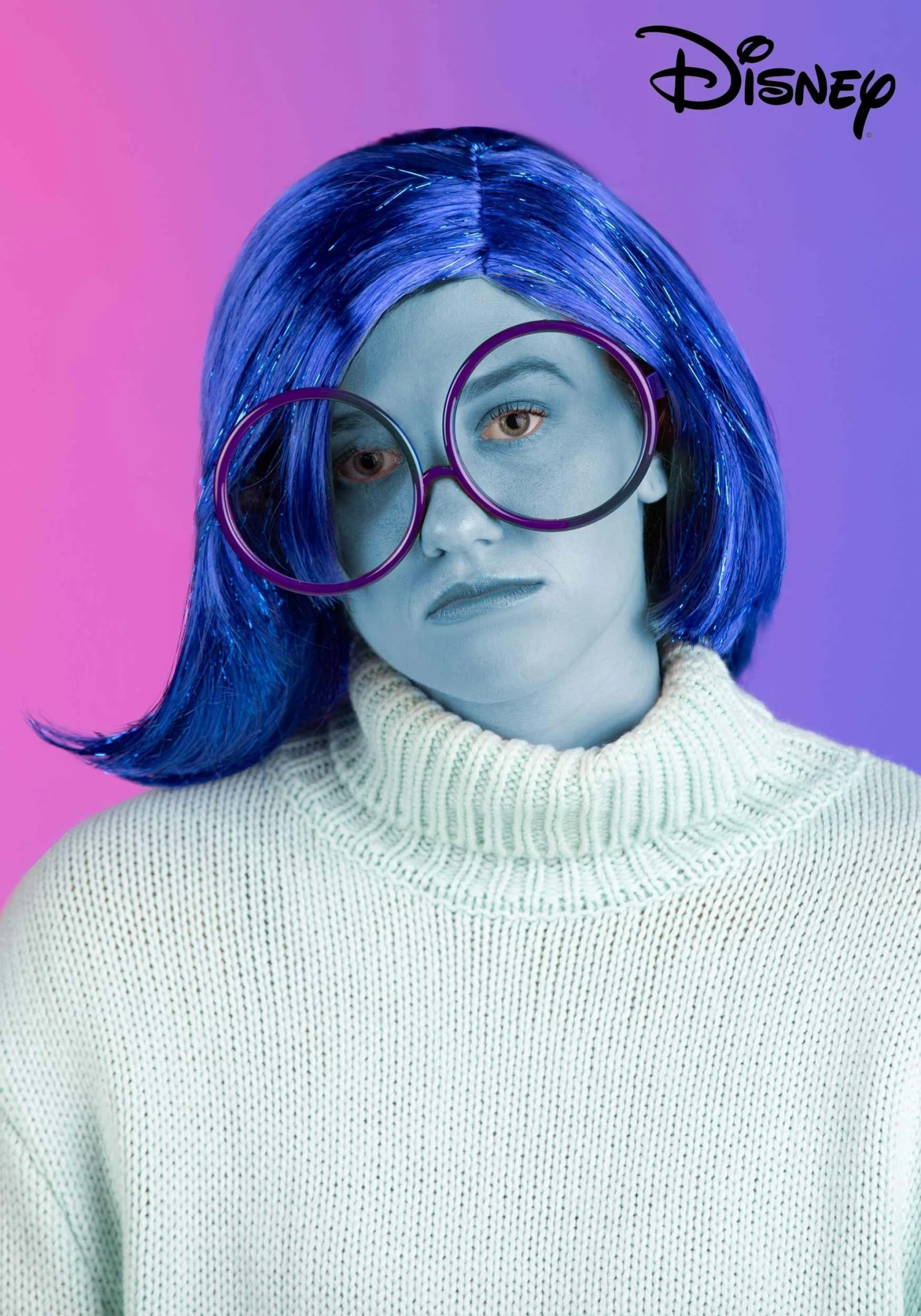 Women's Disney Inside Out Sadness Wig & Glasses Costume Kit 3 Women's Disney Inside Out Sadness Wig & Glasses Costume Kit