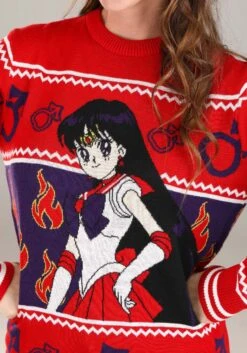 Sailor Moon Adult Sailor Mars Ugly Sweater 15 Sailor Moon Adult Sailor Mars Ugly Sweater -Halloween Costumes sailor mars ugly sweater alt 2
