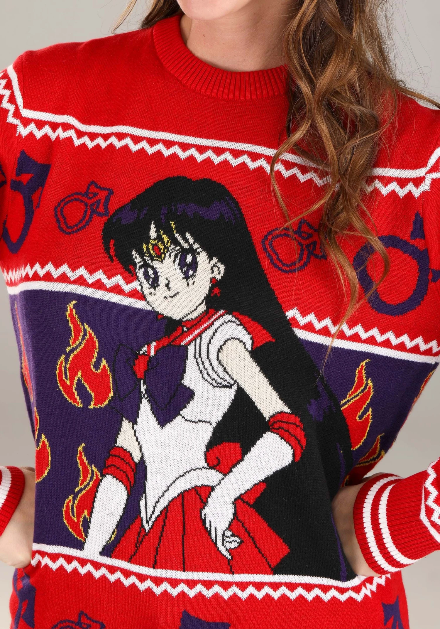 Sailor Moon Adult Sailor Mars Ugly Sweater 8 Sailor Moon Adult Sailor Mars Ugly Sweater - Image 6