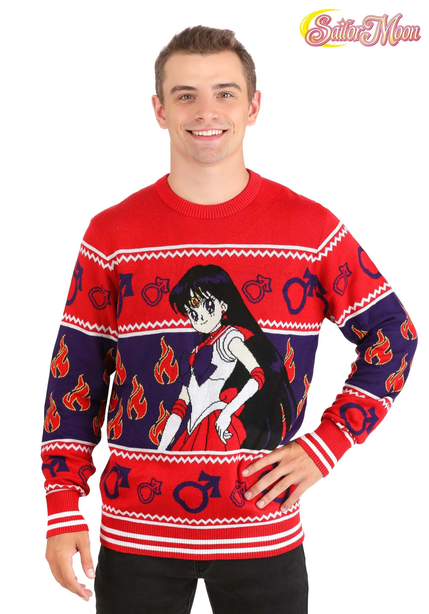Sailor Moon Adult Sailor Mars Ugly Sweater 6 Sailor Moon Adult Sailor Mars Ugly Sweater - Image 4