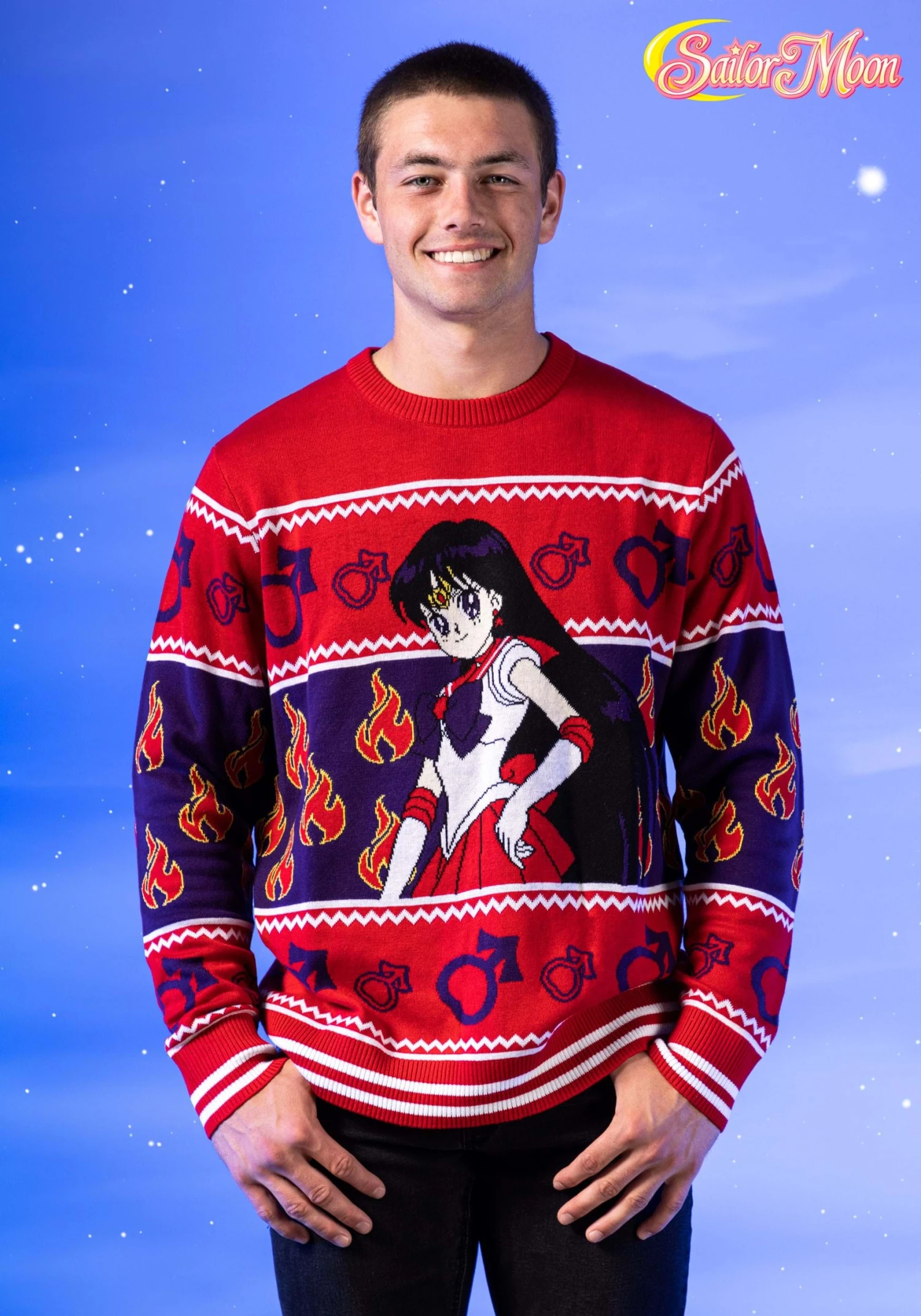 Sailor Moon Adult Sailor Mars Ugly Sweater 4 Sailor Moon Adult Sailor Mars Ugly Sweater - Image 2