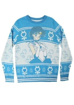 Adult Sailor Moon Sailor Mercury Ugly Sweater 9 Adult Sailor Moon Sailor Mercury Ugly Sweater -Halloween Costumes sailor mercury ugly sweater alt 3