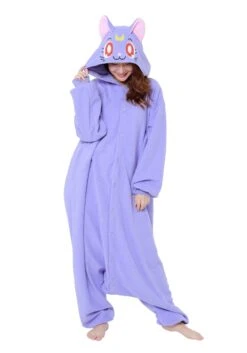 Plus Size Sailor Moon Luna Kigurumi Costume For Adults