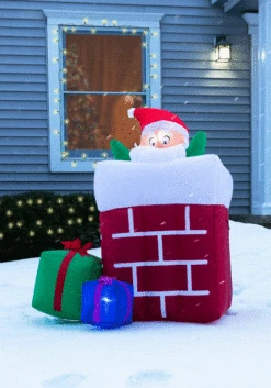 Animated Santa In The Chimney Christmas Decoration