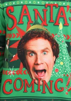 Santa's Coming Elf Adult Ugly Christmas Sweatshirt 20 Santa's Coming Elf Adult Ugly Christmas Sweatshirt -Halloween Costumes santas coming elf ugly christmas sweatshirt alt 1