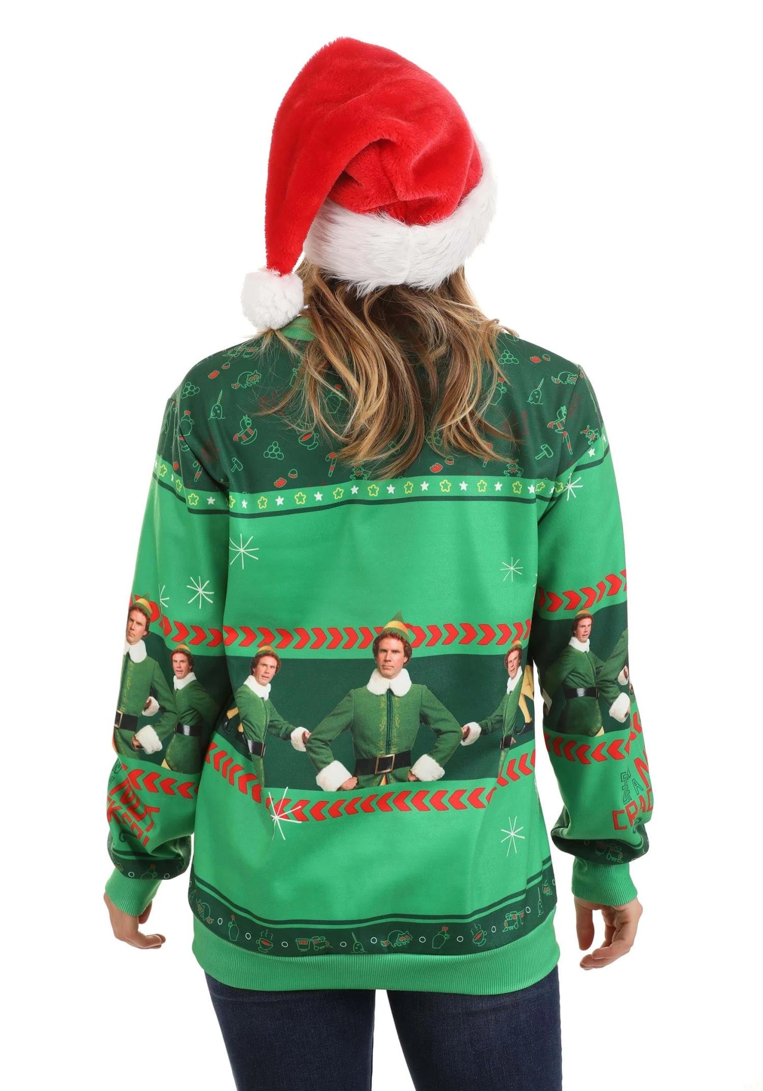 Santa's Coming Elf Adult Ugly Christmas Sweatshirt 9 Santa's Coming Elf Adult Ugly Christmas Sweatshirt - Image 7
