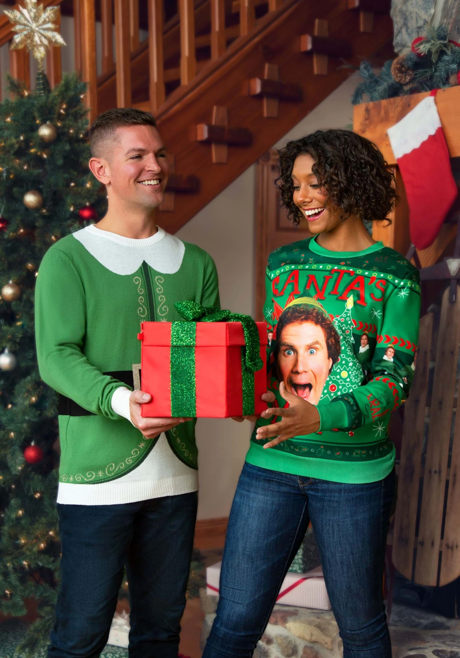 Santa's Coming Elf Adult Ugly Christmas Sweatshirt 6 Santa's Coming Elf Adult Ugly Christmas Sweatshirt - Image 4