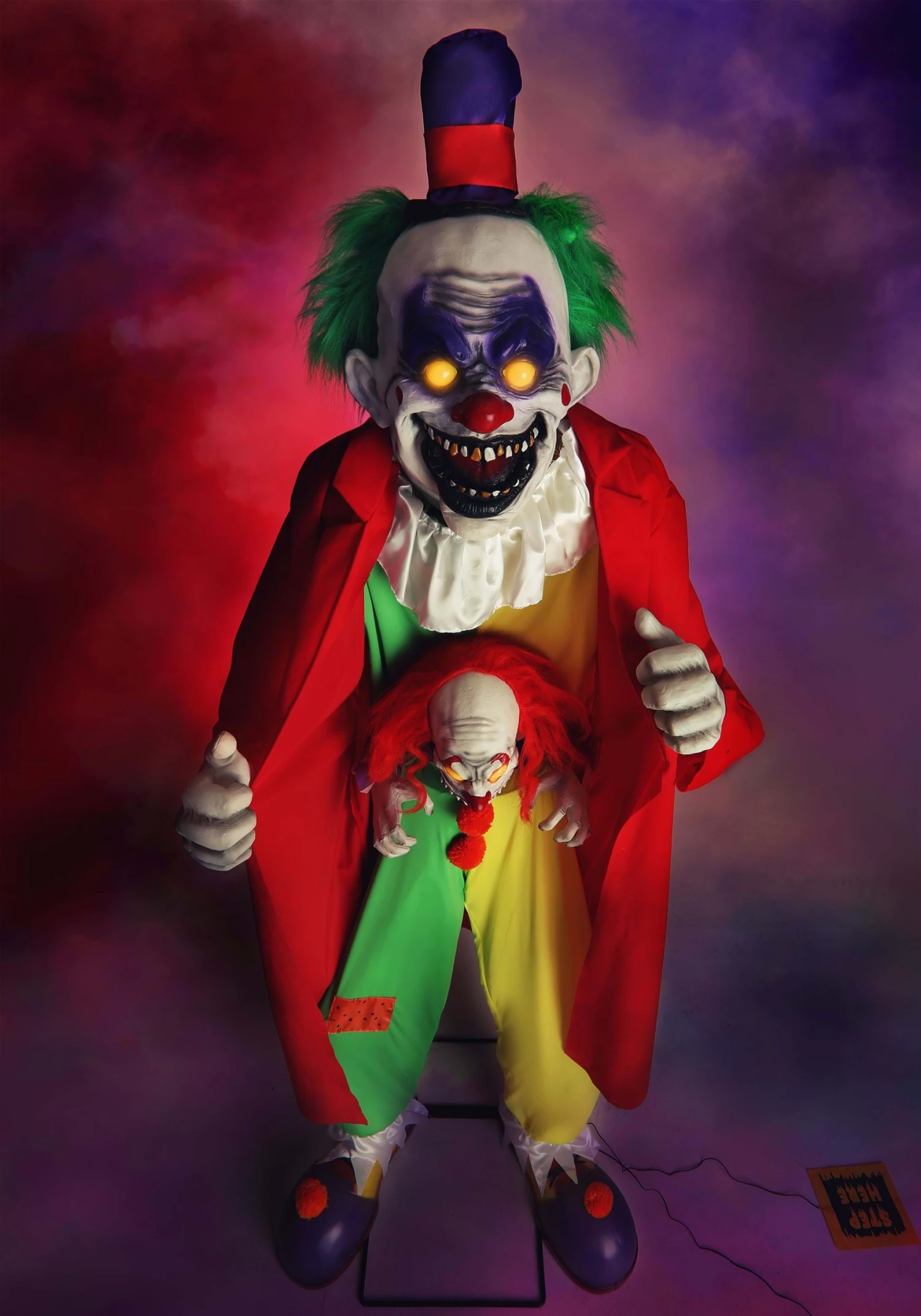 6FT Animated Scary Surprise Evil Clown Halloween Decoration 14 6FT Animated Scary Surprise Evil Clown Halloween Decoration - Image 12