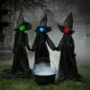 4FT Holding Hands Set Of 3 Witches Halloween Decoration -Halloween Costumes set of three 4ft holding hands witches