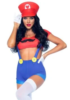 LEG AVENUE 2 Piece Red Gamer Babe Sexy Women's Costume -Halloween Costumes sexy piece red gamer babe womens costume alt 2