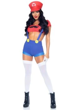 LEG AVENUE 2 Piece Red Gamer Babe Sexy Women's Costume -Halloween Costumes sexy piece red gamer babe womens costume alt 3