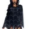 LEG AVENUE Sheer Rhinestone Spiderweb Poncho Costume -Halloween Costumes sheer rhinestone spiderweb poncho