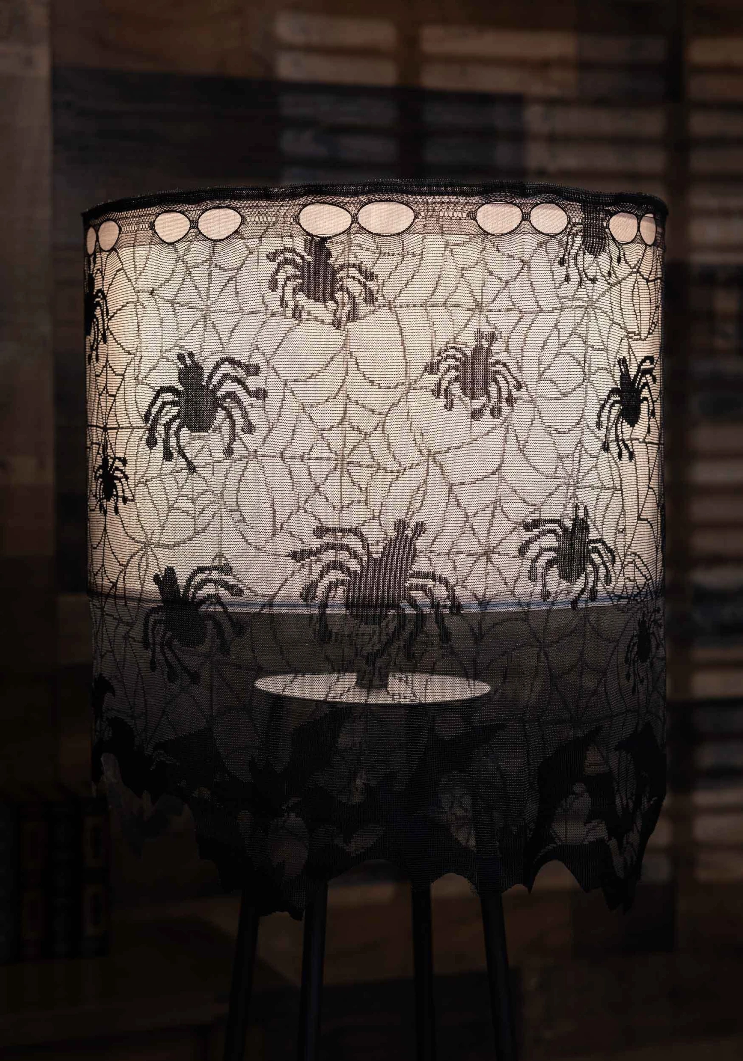 Sheer Spider Web Lamp Shade Cover Decoration 4 Sheer Spider Web Lamp Shade Cover Decoration - Image 2