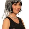 Silver Beaded Headpiece -Halloween Costumes silver beaded headpiece