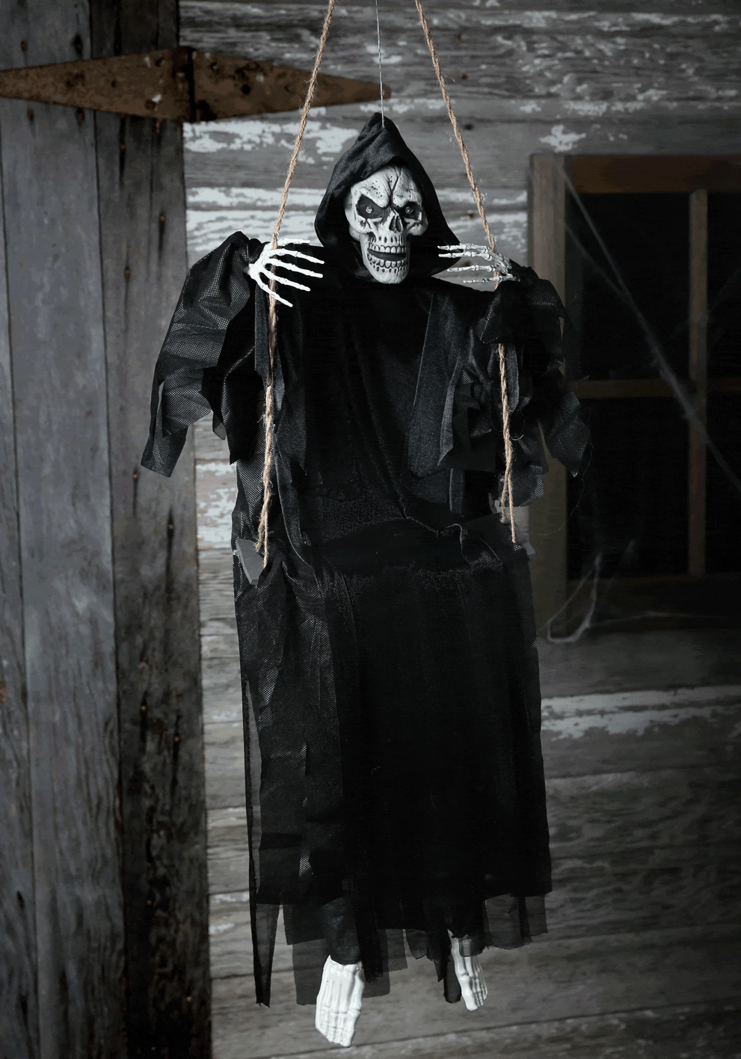 Light Up LED Sitting Reaper Decoration 3 Light Up LED Sitting Reaper Decoration