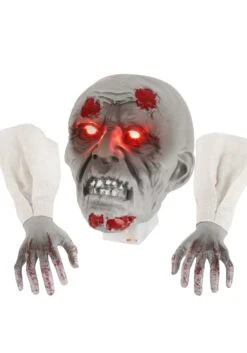 Zombie Head And Hands With Lights Halloween Decoration -Halloween Costumes skeleton head and hands with lights alt 5