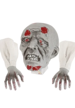 Zombie Head And Hands With Lights Halloween Decoration -Halloween Costumes skeleton head and hands with lights alt 6
