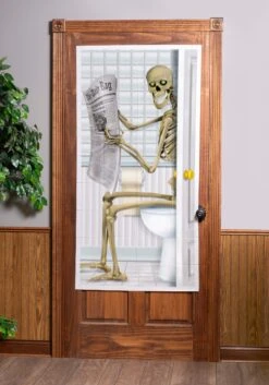 Skeleton Bathroom Door Cover Decoration