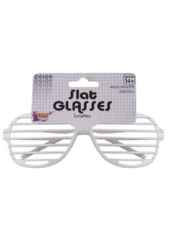 Costume White Slat Glasses