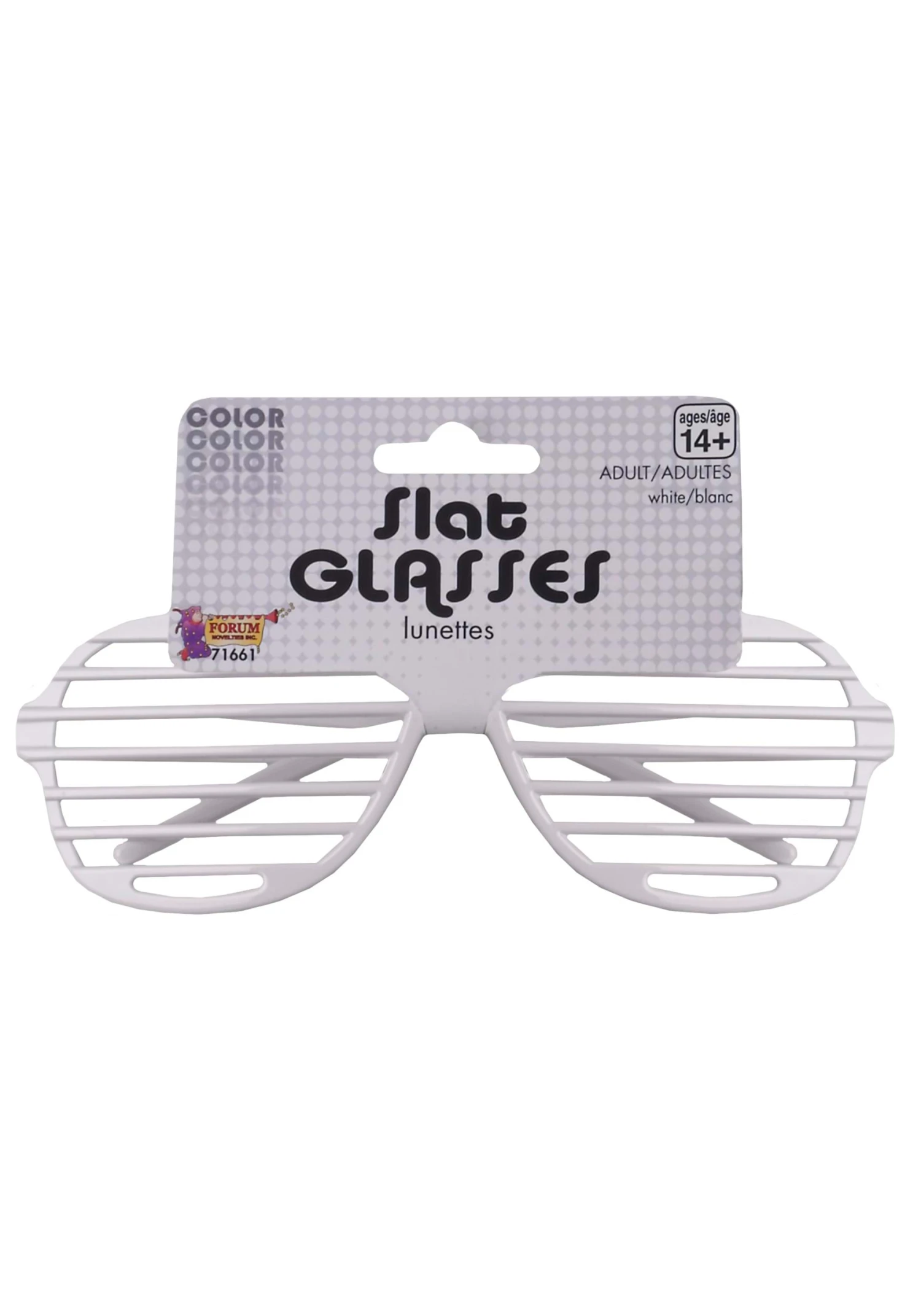 Costume White Slat Glasses 3 Costume White Slat Glasses
