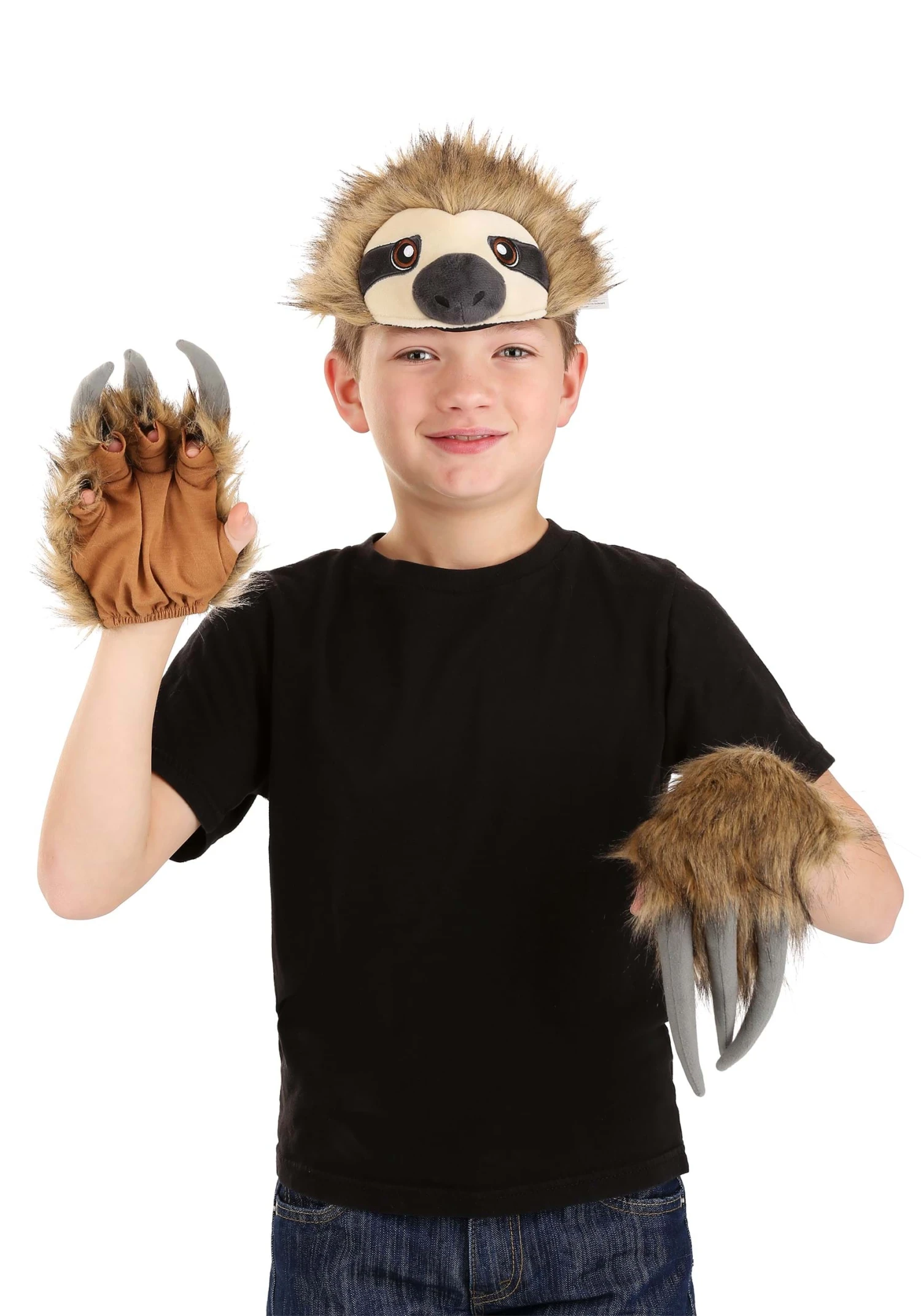 Sloth Soft Headband & Paws Costume Accessory Kit 4 Sloth Soft Headband & Paws Costume Accessory Kit - Image 2